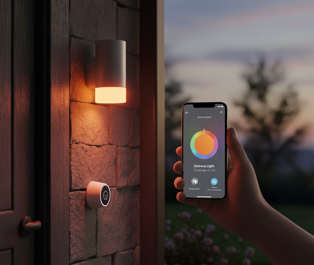 Motion sensors activating eerie effects of smart lights.