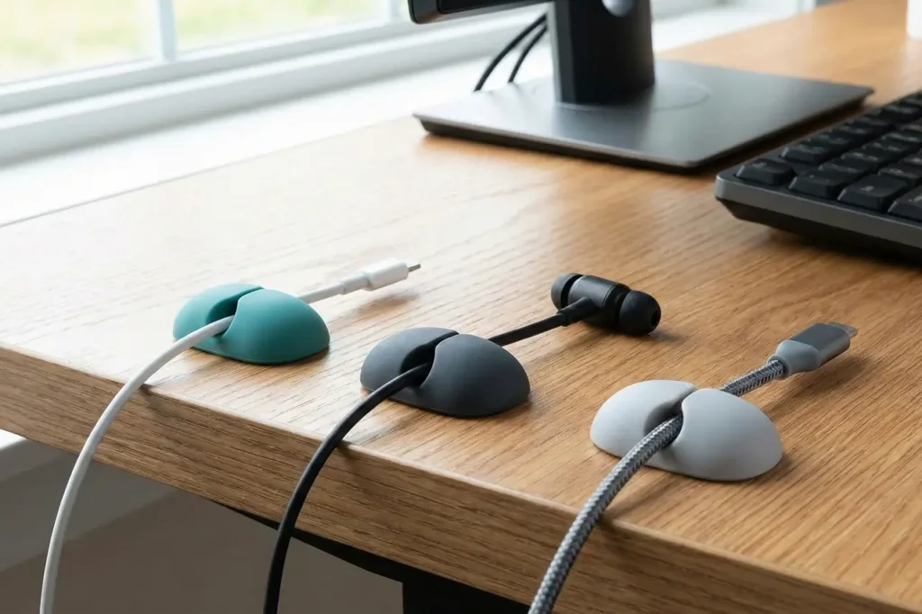 Cable clips presented under Secret Santa Gift Ideas for Male Coworkers.