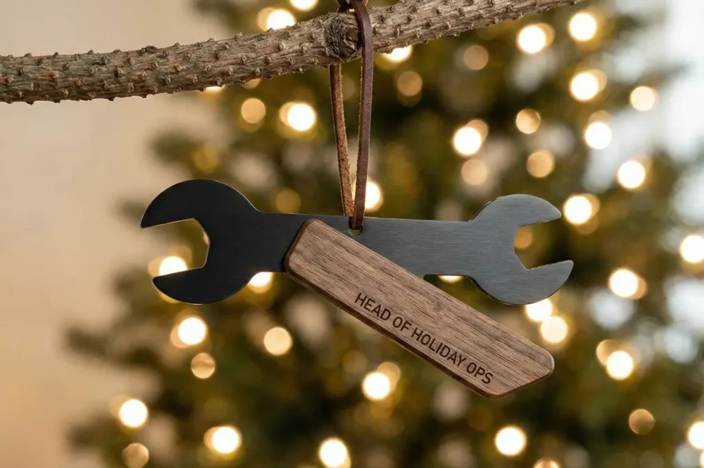 Holiday ornament featured in Secret Santa Gift Ideas for Male Coworkers.