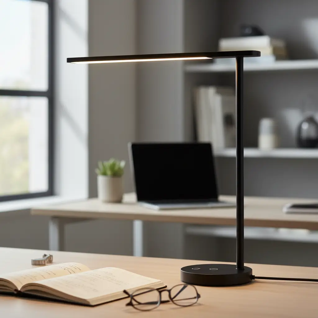 Adjustable LED desk lamp for home office, bright and modern present for remote teammates.