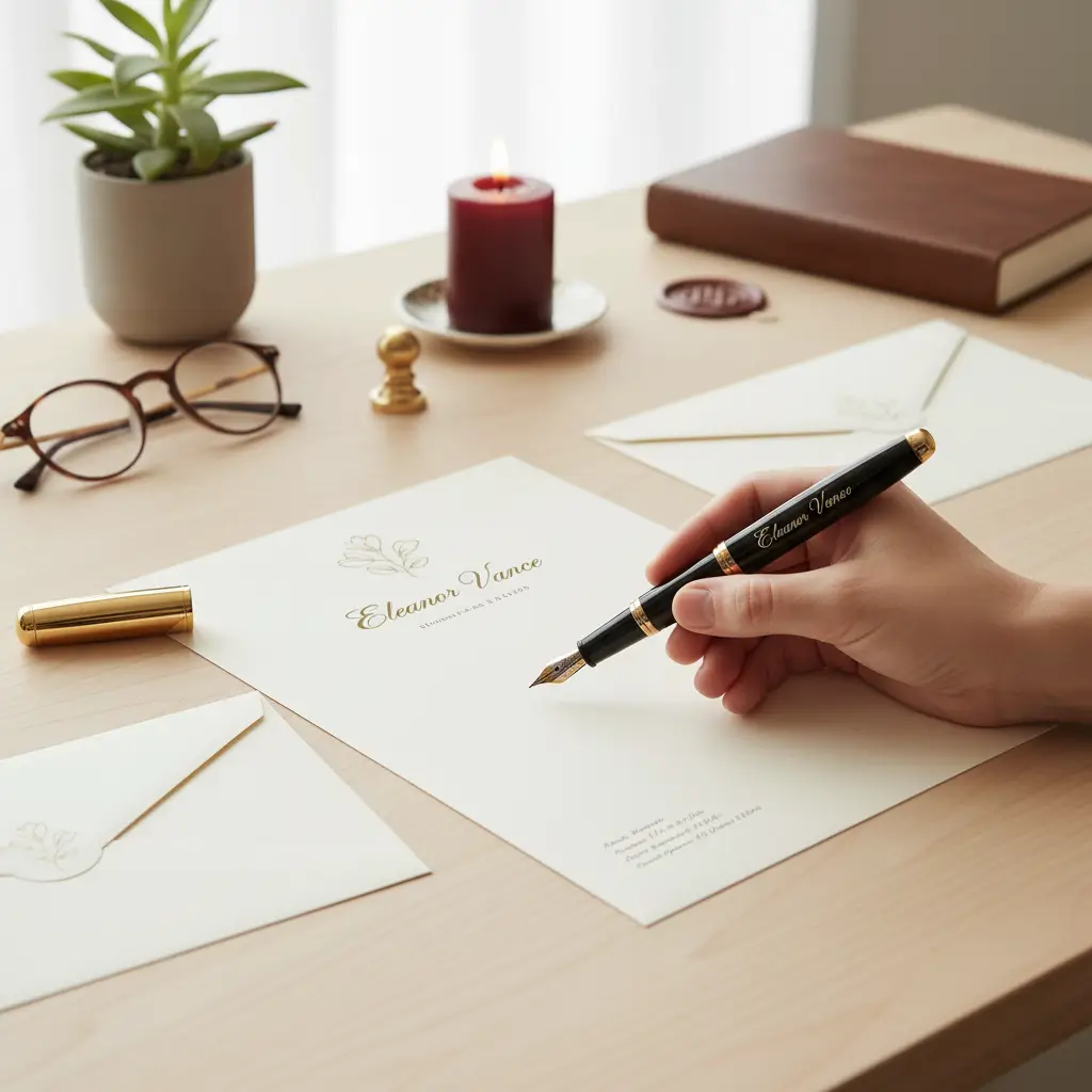 Personalized stationery set with monogrammed notepad and sticky notes, polished professional gift for colleagues.