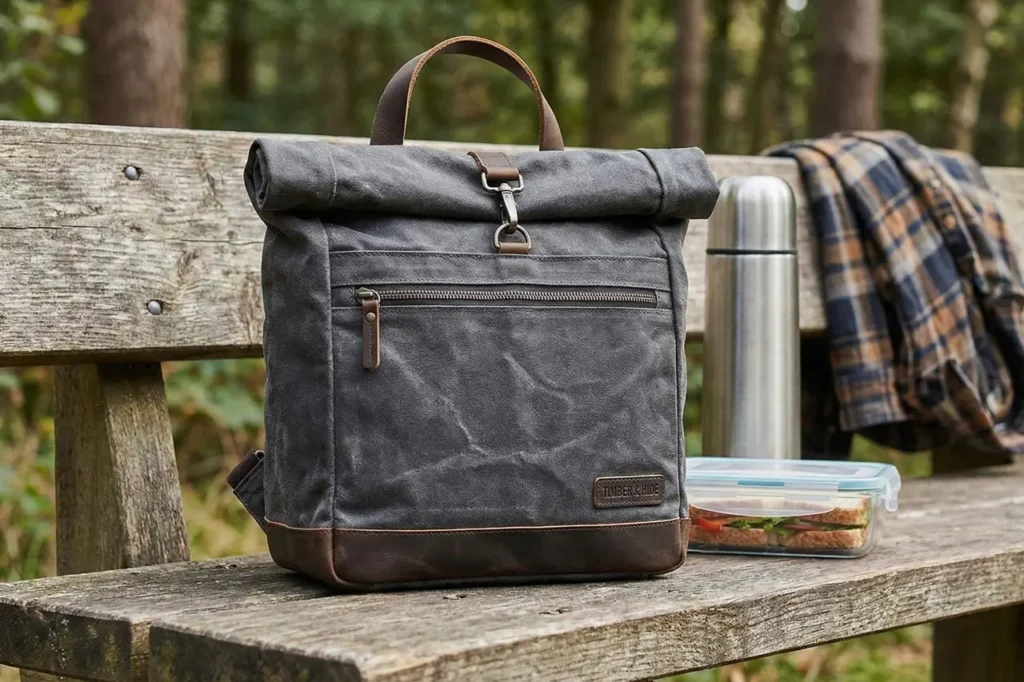 Reusable lunch bag example of useful office holiday gifts for men.