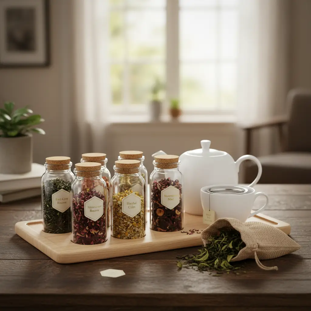 Assorted tea sampler box with green and herbal blends, warming favorite in secret Santa gift ideas for coworkers.