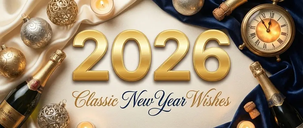 Wishes happy new year quotes 2026 with festive celebration and fireworks